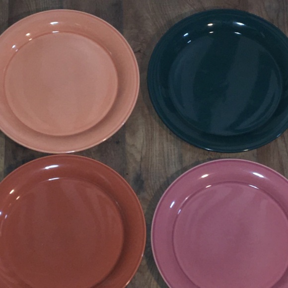 Nancy Calhoun Set Of 4 Multicolor Matching Rainbow Dinner Plates Made in Japan - Picture 3 of 17